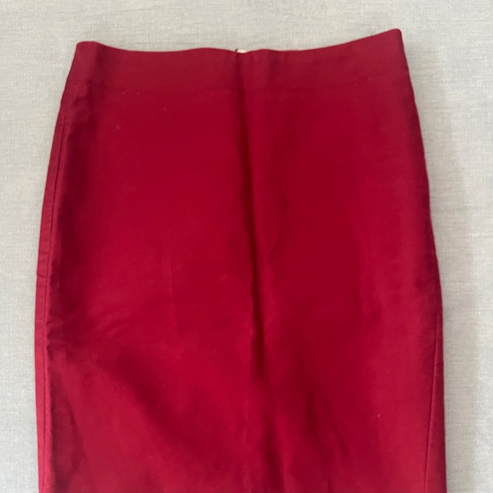 Maroon J. Crew Pencil Skirt